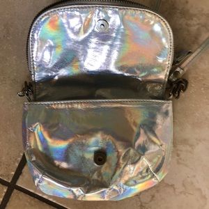 Little holographic metallic purse